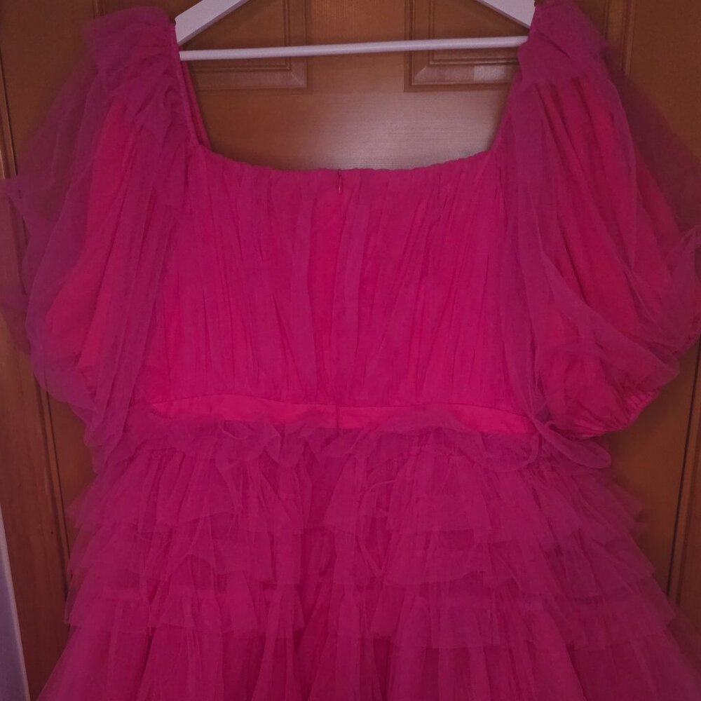 Ivy City Co Hot Pink Pixie Dress – 2X – Puff Sleeves – NWT - Picture 5 of 11